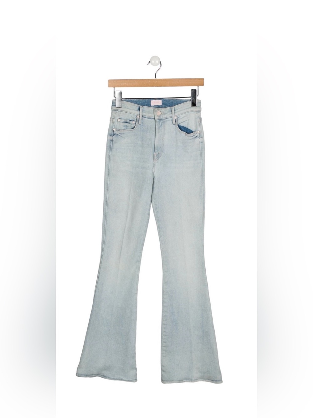 Mother denim frayed edge mid rise / wide leg size 24